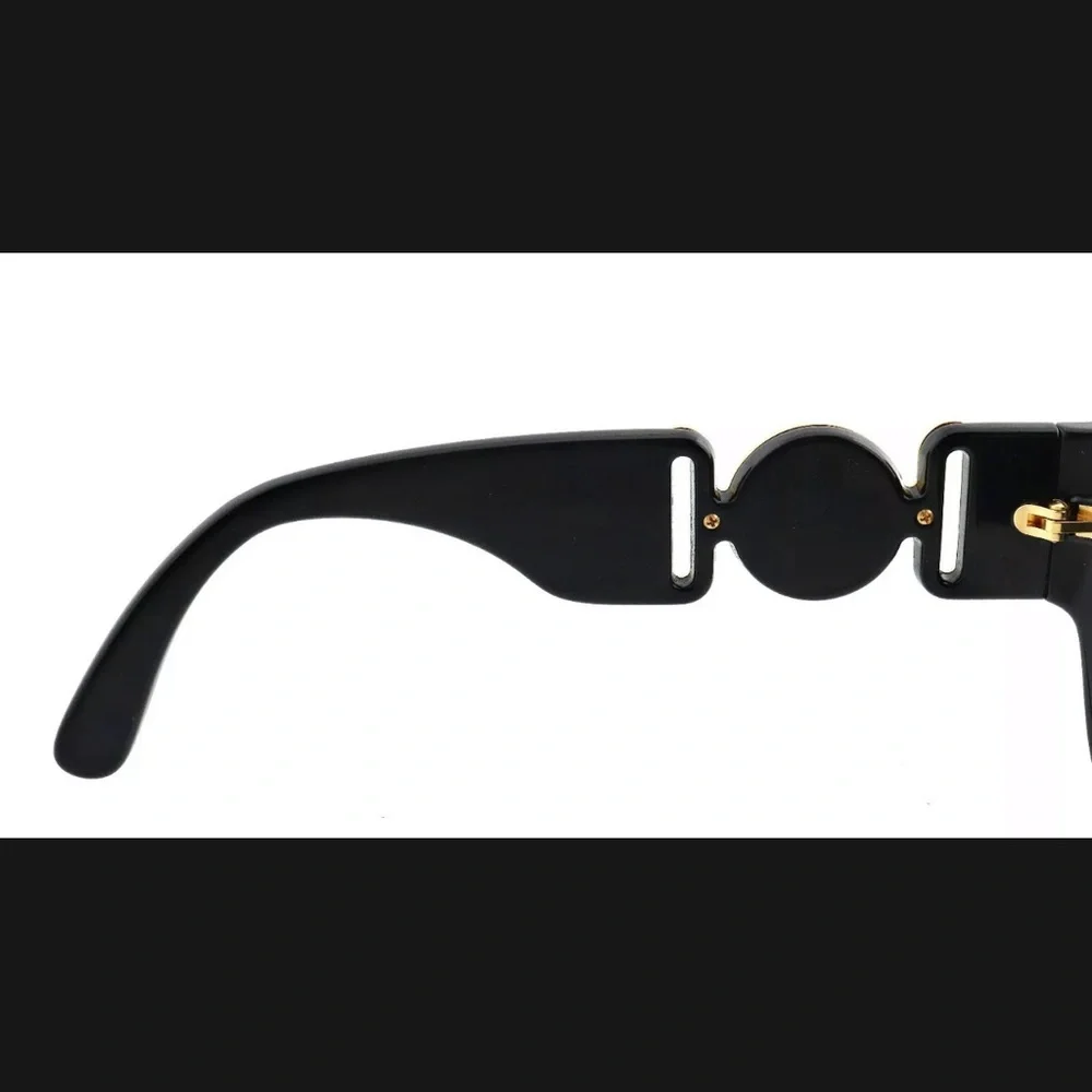 Versace Black Sunglasses with Gold Medallion Temple NWT